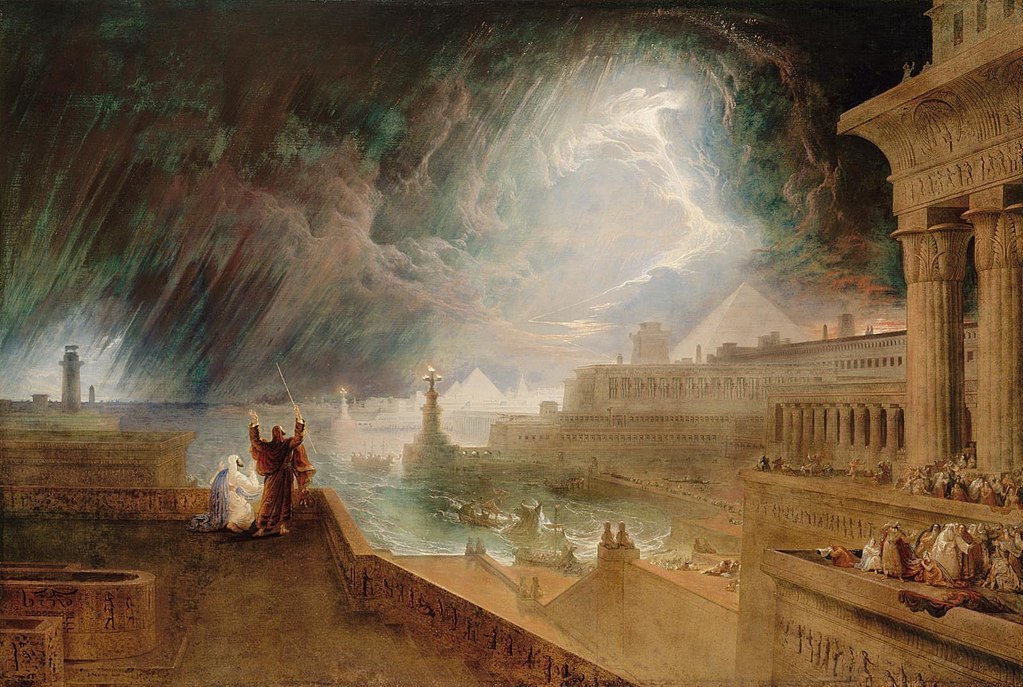 Pintura A Sétima Praga por John Martin (1823).